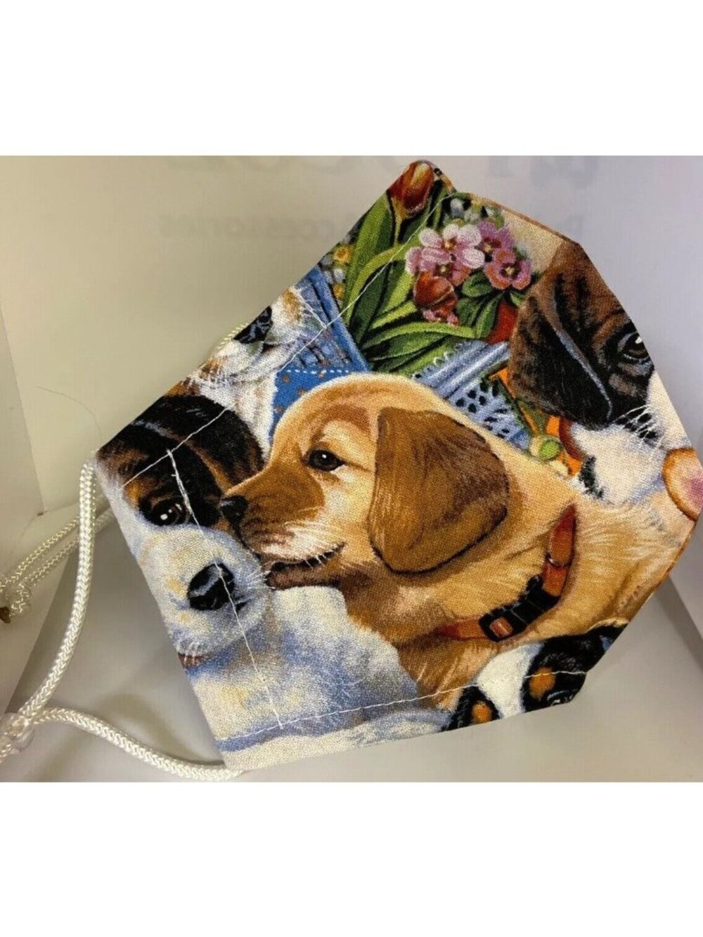 Handmade Puppies Reusable Cotton Face Mask Dog Adjustable - Picture 2 of 4